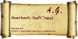 Auerbach Gyöngyi névjegykártya