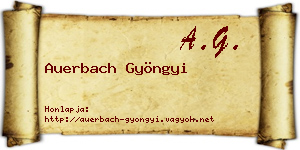 Auerbach Gyöngyi névjegykártya