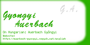 gyongyi auerbach business card